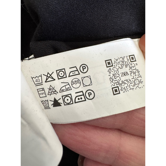 Zara Black cropped crew neck short sleeve stretch knit top Size L - Picture 6 of 8